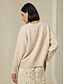 abordables Pulls-Embroidered Wool Blend Knit Pullover Sweater