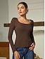 preiswerte T-Shirts-Solid Viscose Casual Long Sleeve T Shirt