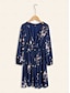 abordables Print Dresses-Floral Ruched V Neck Chiffon Mini Dress