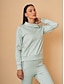 billige kvinneklær-Forest Green Long Sleeve Golf Pullover