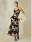 baratos Vestidos de Renda-Floral Sequin Backless Maxi Dress