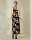 abordables Robes Soirée-Sequin Floral Sleeveless Backless Maxi Dress