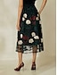 preiswerte Skirts-Virginia Floral Embroidery Midi Skirt