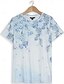 cheap T-Shirts-Women&#039;s T shirt Tee Floral Print Daily Weekend Basic Short Sleeve Round Neck Blue