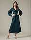 cheap Party Dresses-Satin Dark Green Twist Elegant Fashion Maxi Party Dress