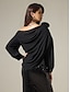 abordables Blouses-Slash Neck Bishop Sleeve Chiffon Blouse