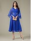 cheap Party Dresses-Chiffon half Cape Sleeve Elegant Midi Dress