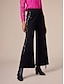 cheap Two Piece Sets-Lace Jacket &amp; Cotton Black Tassel Pants Two Piece Set