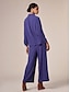 preiswerte Zweiteilige Sets-Brand Drop Shoulder Design Pocket Flax Material Two Piece Shirt Set