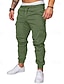 abordables Pantalones Cargo-Hombre Pantalones de Deporte Pantalón Jogger Pantalones cargo Pantalones Color sólido Correa Cintura elástica Multi bolsillo Algodón Deporte Ropa Cotidiana Casual Azul Piscina Verde Ejército