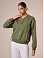 cheap Jackets &amp; Coats-100% Cotton Embroidered Bomber Zipper Crew Neck Jacket