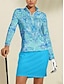 cheap Zip Up Pullover-Women&#039;s Paisley Polo Golf Shirt with Zipper Collar