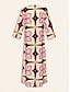 abordables Print Dresses-Geometric Print Notched Collar Maxi Dress