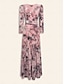 billige Kjoler til nyttårsaften-Velvet Lace Up Knot Swing V Neck Maxi Dress