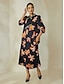 baratos Print Dresses-Elegant Chiffon Floral Maxi Dress