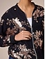 cheap Jackets &amp; Coats-Sequin Crew Neck Bomber Jacket