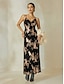 baratos Vestidos de Renda-Floral Sequin Backless Maxi Dress