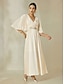 preiswerte Silvester Kleider-Beading Chiffon Half Sleeve Maxi Dress