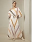 cheap Two Piece Sets-Satin Multi Color Stripe Slash Neck Blouse &amp; Wide Leg Pants Two Piece Sets