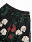 billige Skirts-Virginia Embroidery Floral Midi Skirt