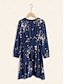 abordables Print Dresses-Ruched Floral V Neck Chiffon Mini Dress