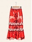 preiswerte Röcke-Bohemian Chiffon Printing Midi Skirt