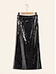 billige skjørt-Glitter Sequin Vintage Party Midi Skirt