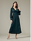 cheap Party Dresses-Satin Dark Green Twist Elegant Fashion Maxi Party Dress