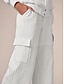 cheap Pants-Elegant Wide Leg Full Length Flap Pocket Pants