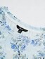 cheap T-Shirts-Women&#039;s T shirt Tee Floral Print Daily Weekend Basic Short Sleeve Round Neck Blue