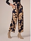 economico Pants-Satin Printing Wide Leg Pants