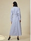 billige Uformelle kjoler-Stripe Cotton Button Up Maxi Dress