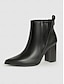 abordables Boots-Stylish Faux Leather High Heels Chelsea Boots