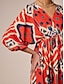 abordables Print Dresses-Folk Print Drawstring Maxi Dress