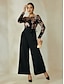 abordables Combinaisons-Sequin Belted Off Shoulder Jumpsuit