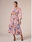 preiswerte Print Dresses-Geometric Satin Ethnic Maxi Dress