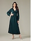 cheap Party Dresses-Satin Dark Green Twist Elegant Fashion Maxi Party Dress