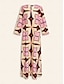 preiswerte Print Dresses-Geometric Notched Collar Maxi Dress