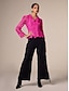 cheap Two Piece Sets-Lace Jacket &amp; Cotton Black Tassel Pants Two Piece Set