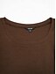 baratos T-shirts-Casual Solid Viscose Long Sleeve T shirt