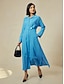 cheap Casual Dresses-100% Cotton Solid Button Up Casual Maxi Shirt Dress