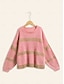 cheap Sweaters-Chenille Set-in Crew Neck Ribbed Knit Sweater