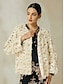 cheap Jackets &amp; Coats-Sequin Feather Elegant Long Sleeve Jacket