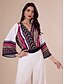 baratos Blouses-Striped Satin Ruched Blouse