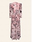 billige Kjoler til nyttårsaften-Velvet Lace Up Knot Swing V Neck Maxi Dress