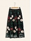 billige Skirts-Virginia Embroidery Floral Midi Skirt