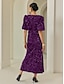 preiswerte Silvester Kleider-Sequin Puff Sleeve Velour Maxi Dress