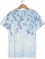 cheap T-Shirts-Women&#039;s T shirt Tee Floral Print Daily Weekend Basic Short Sleeve Round Neck Blue