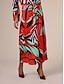 cheap Skirts-Satin Ruched Printing Elegant Midi Skirt