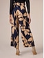 billige Pants-Casual Satin Printing Wide Leg Pants